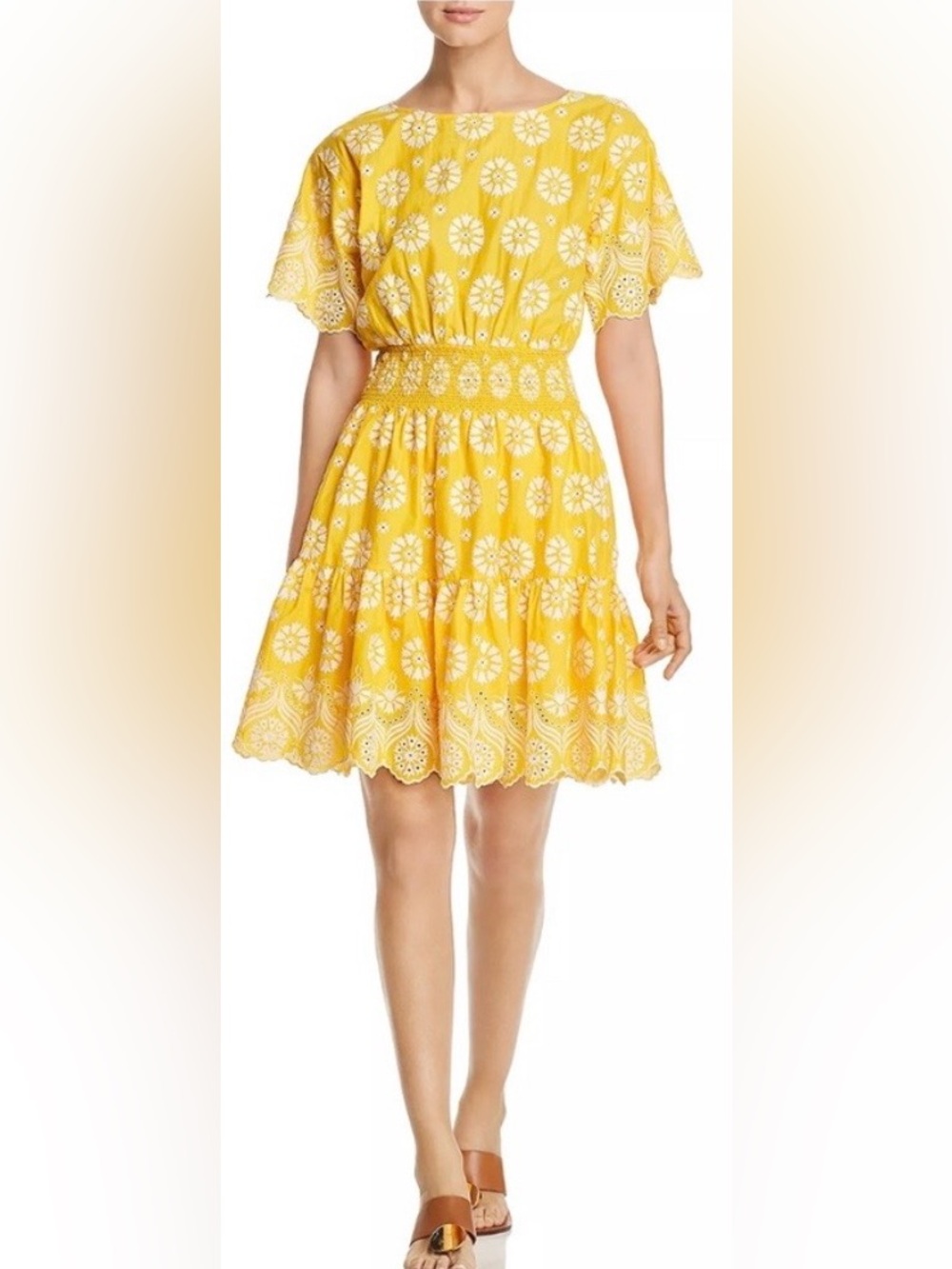 TORY BURCH
Blouson Floral
Cotton Dress
Short Sleeve
Yellow White
Size 4
New - Picture 12 of 12